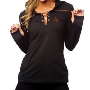 All Sport Couture NFL Womens Minneosta Vikings Game-On Black Hoodie New XS
